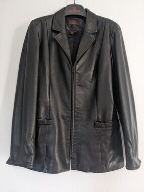 Danier Leather Jacket Women's Large Black Soft Leather Lightweight Classic